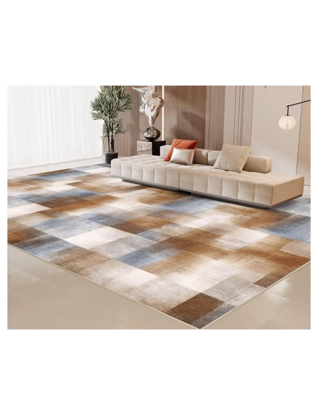 HUGE Geometric Rug Machine Washable Non Slip Non Shedding, 9'x12'